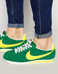 Зеленые нейлоновые кроссовки с принтом Nike Cortez 844855-370