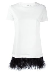 футболка с отделкой из перьев Jil Sander