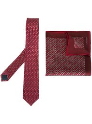 галстук и карманный платок с рисунком Lanvin