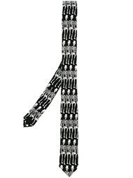 галстук с принтом скелетов Saint Laurent