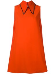 платье с косым воротником и кристаллами McQ Alexander McQueen