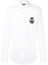 рубашка с заплаткой в виде короны и пчелы Dolce &amp; Gabbana