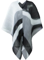 ribbed printed poncho Pleats Please By Issey Miyake