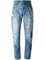 декорированные джинсы бойфренда  Dolce &amp; Gabbana