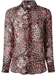 рубашка с леопардовым принтом Saint Laurent