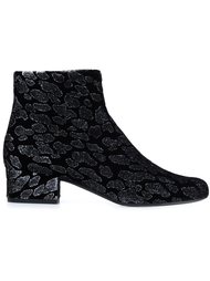 жаккардовые ботинки с леопардовым узором Saint Laurent