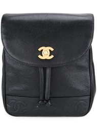 embossed logo backpack Chanel Vintage