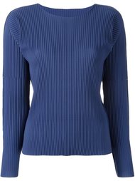 pleated boat neck blouse Issey Miyake Cauliflower