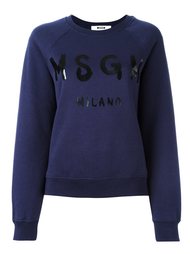 толстовка с принтом логотипа   MSGM