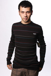 Лонгслив Zoo York Hudson Stripe Thermal True Black