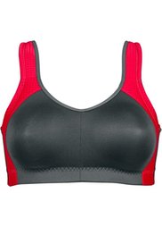 Спортивный бюстгальтер Level 3, чашка E (антрацитовый/красный) Bonprix