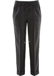 Брюки 7/8 без застежки (серо-коричневый/черный) Bonprix