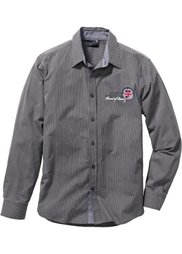Рубашка Regular Fit с длинным рукавом (виноградный/белый в полоску) Bonprix