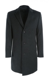 Шерстяное однобортное пальто HUGO BOSS Black Label