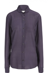 Шелковая блуза прямого кроя в полоску Dries Van Noten