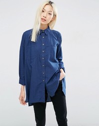 ASOS Denim Oversize Shirt - Темный синий