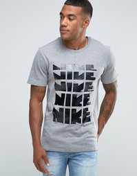 Серая футболка с принтом Nike 807936-091 - Серый
