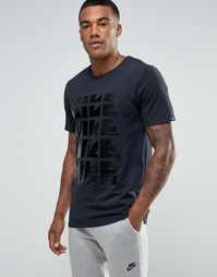 Черная футболка с повторяющимся принтом Nike 807936-010 - Черный