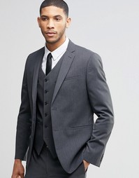 Темно-серый пиджак слим ASOS - Угольный