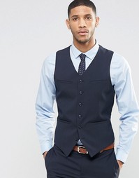 Темно-синий жилет кроя слим ASOS - Темно-синий