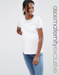 Футболка с кантом для беременных ASOS Maternity - Белый