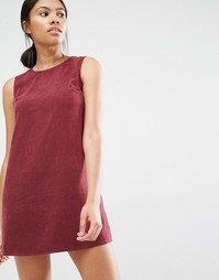 Love Suede Shift Dress - Wine