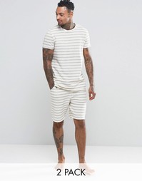 ASOS Loungewear Stripe T -Shirt &amp; Short Set SAVE 15% - Мульти