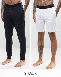 ASOS Loungewear Bottoms/ Short With Contrast Waistband 2 Pack Black/ G