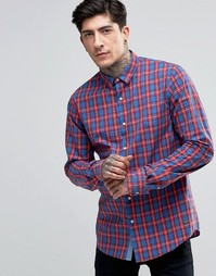 Scotch &amp; Soda Shirt In Navy/Red Check In Regular Fit In Red - Красный