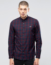 Рубашка с принтом тартан кроя слим Fred Perry - Mahogany