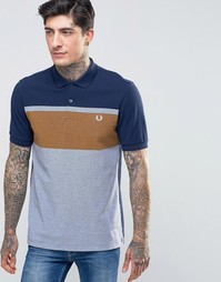 Синяя футболка‑поло с полоской на груди Fred Perry - Графитовый синий