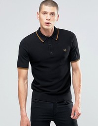 Черная футболка‑поло с контрастной отделкой Fred Perry - Черный