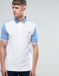 Белая футболка-поло с контрастной вставкой Fred Perry - Белый