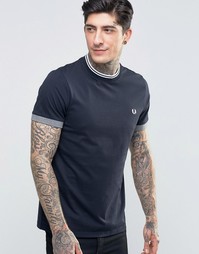 Футболка с окантовкой Fred Perry Ringer - Темно-синий