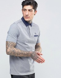 Футболка-поло с темным тканым воротником и карманом Fred Perry