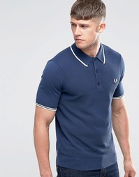 Синяя футболка‑поло с контрастной отделкой Fred Perry - Синий