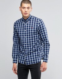 Синяя рубашка слим в клеточку Fred Perry - Умеренный синий