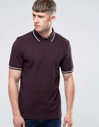 Футболка-поло цвета красного дерева с окантовкой Fred Perry - Mahogany