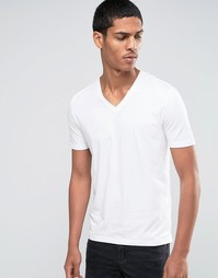 Celio V-Neck T-shirt in Slim Fit - Видимый белый