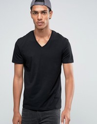 Celio V-Neck T-shirt in Slim Fit - Noir