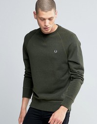 Зеленый меланжевый свитшот с рукавами реглан Fred Perry - Br rac gr ml