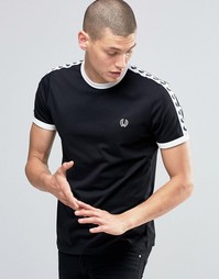 Черная футболка Fred Perry Ringer - Черный