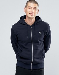 Темно-синее худи на молнии Fred Perry - Темно-синий