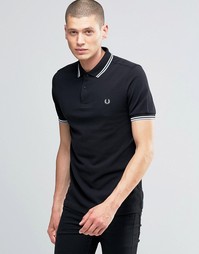 Черная футболка‑поло с контрастной отделкой Fred Perry - Черный