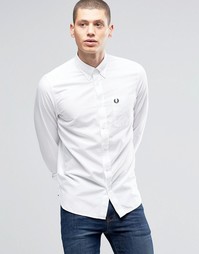 Оксфордская белая рубашка слим с карманом Fred Perry - Белый