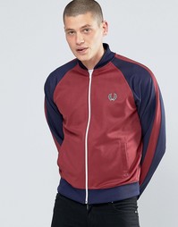 Куртка-пилот с контрастными рукавами Fred Perry - Maroon