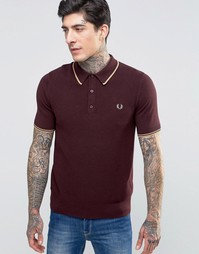 Меланжевая футболка-поло кроя слим с контрастной отделкой Fred Perry