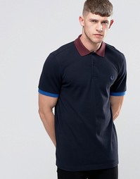 Темно-синяя футболка-поло с контрастной отделкой Fred Perry