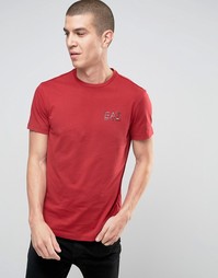 Красная футболка с логотипом на груди Emporio Armani EA7 - Красный