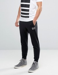 Темно-синие джоггеры с манжетами и логотипом Emporio Armani EA7